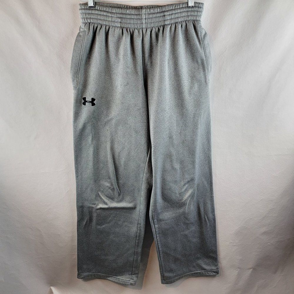 Under Armour Pants Men Small Grey Fleece Performance Activewear Sportswear Loose